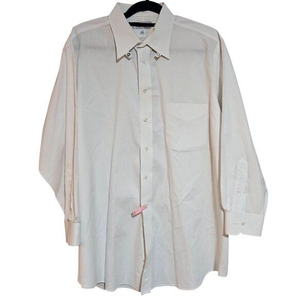 Paul Fredrick Men's Pinpoint Snap Tab Collar White 100% Cotton  Shirt Size 17-32 - Picture 1 of 15